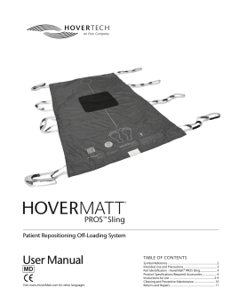 English HoverMatt PROS Sling Manual (non‑air)